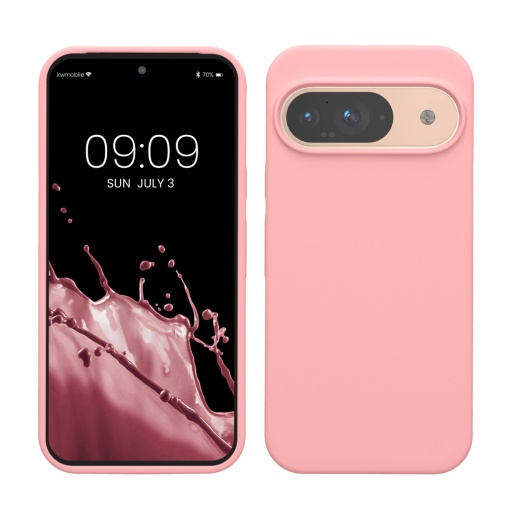 Husa Kwmobile pentru Google Pixel 9/Pixel 9 Pro, Roz deschis, Silicon, KWM000020PI031C