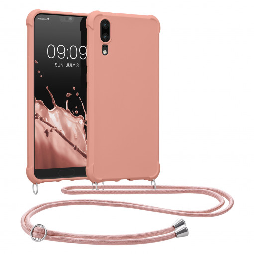 Husa Kwmobile pentru Huawei P20, Silicon, Roz, 52107.154