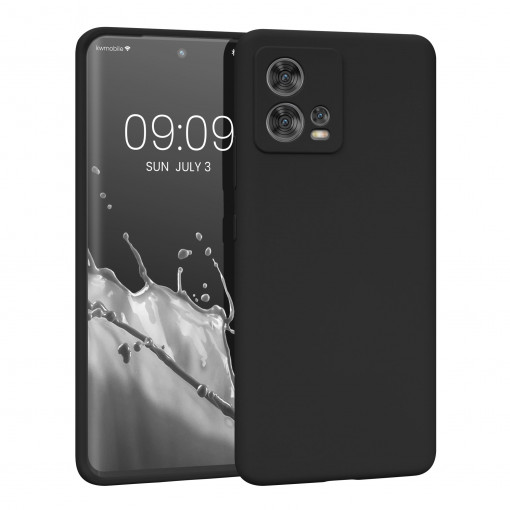 Husa kwmobile pentru Motorola Edge 30 Fusion, Silicon, Negru, 60077.01