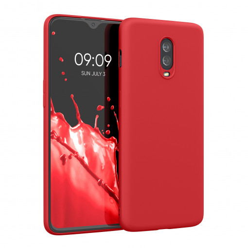 Husa Kwmobile pentru OnePlus 6T, Silicon, Rosu, 55347.09