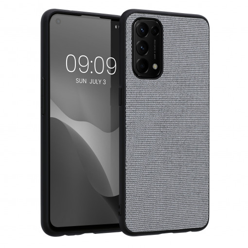 Husa Kwmobile pentru OPPO Find X3 Lite, Textil, Gri, 57493.22
