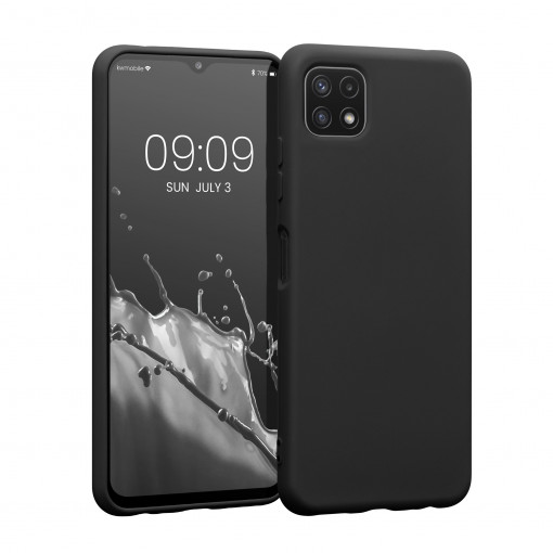 Husa Kwmobile pentru Samsung Galaxy A22 5G, Silicon, Negru, 58471.01
