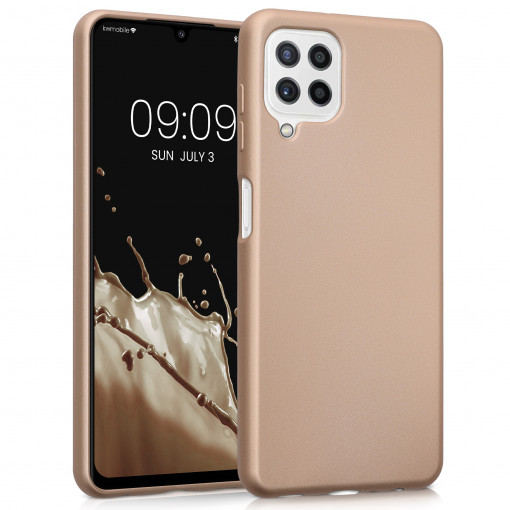 Husa Kwmobile pentru Samsung Galaxy A22, Silicon, Auriu, 55495.66
