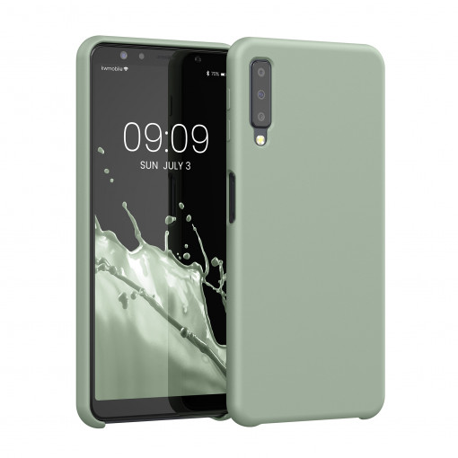 Husa Kwmobile pentru Samsung Galaxy A7 (2018), Silicon, Verde, 47730.172