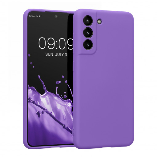 Husa Kwmobile pentru Samsung Galaxy S21 FE, Silicon, Mov, 57564.221