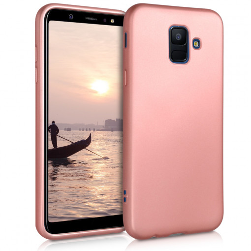 Husa pentru Samsung Galaxy A6 (2018), Silicon, Rose Gold, 46374.31
