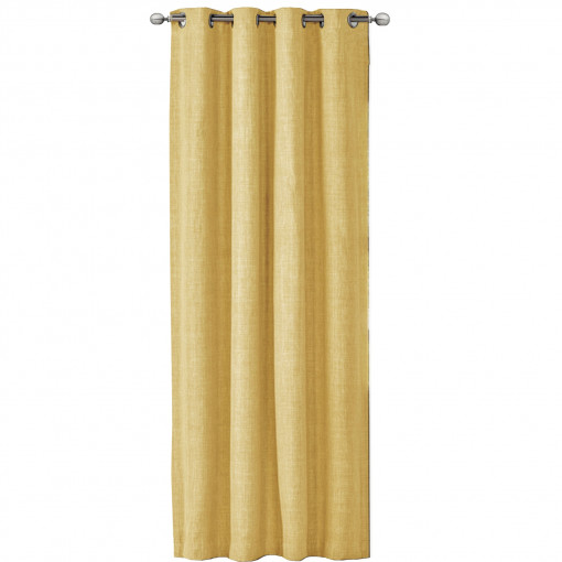 Perdea Elfie Opac cu inele Jemidi, 140 x 245 cm, Galben, Poliester, 55279.06.01