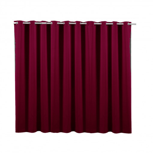 Perdea opaca cu inele Jemidi, 300 x 245 cm, Bordo, Poliester, 55275.13.02