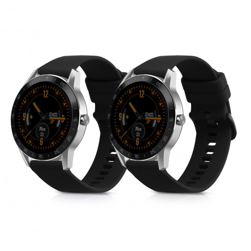 Set 2 curele kwmobile pentru Blackview X1 Smartwatch, Silicon, Negru, 58170.04