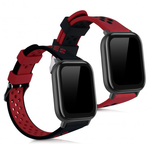 Set 2 curele pentru Xiaomi Amazfit GTS / Amazfit GTS 2, Silicon, Rosu / Negru, 52697.07