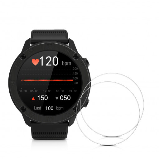 Set 2 folii de protectie kwmobile pentru Blackview X5 Smartwatch, Sticala, Transparent, 60241.1