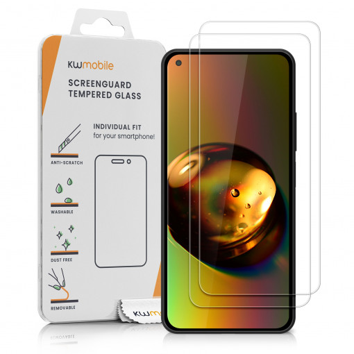Set 2 folii de protectie Kwmobile pentru Xiaomi Mi 11 Lite 5G/11 Lite 5G NE, Fata, Sticla securizata, 58657.1