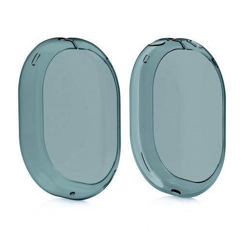 Set 2 huse kwmobile pentru Apple Airpods Max, Silicon, Albastru, 54208.17