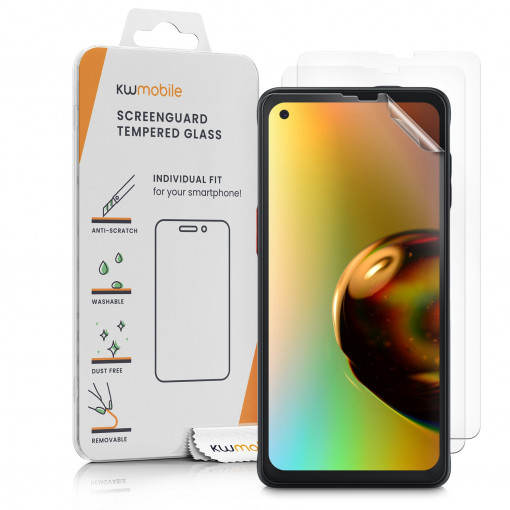 Set 3 Folii de protectie pentru Samsung Galaxy Xcover Pro, kwmobile, Fata, Transparenta, 56921.1