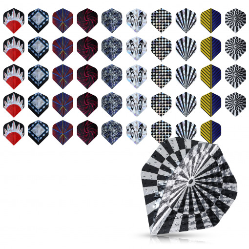 Set 50 Fluturasi pentru darts, Kwmobile, Multicolor, Plastic, 50278.07