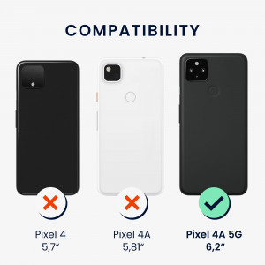 Bumper kwmobile pentru Google Pixel 4a 5G, Silicon, Transparent/Mov, 53652.108 - Img 3