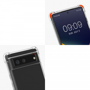 Bumper kwmobile pentru Google Pixel 6, Silicon, Transparent/Mov, 55596.108 - Img 7