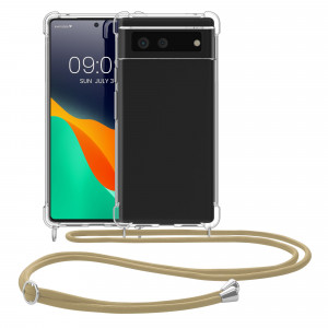 Bumper kwmobile pentru Google Pixel 6, Silicon, Transparenta/Bej, 55596.21 - Img 2