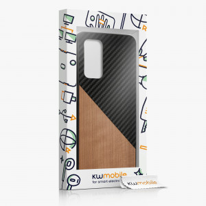 Bumper kwmobile pentru Xiaomi Mi 10T/Mi 10T Pro, Lemn, Maro/Negru, 56623.03 - Img 6