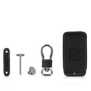 Husa Cheie Auto pentru Renault / Dacia - 4 Butoane - Keyless Go, Piele ecologica, Negru, 44637.11 - Img 5