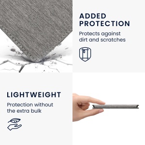 Husa cu buzunar Kwmobile pentru Kobo Aura H2O Edition 2, Gri deschis, Textil, 54137.25 - Img 5