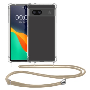 Husa Kwmobile cu jnur pentru Google Pixel 7a, Transparent/Crem, Silicon, 61608.21 - Img 2