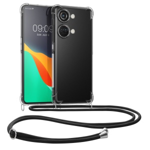 Husa Kwmobile cu jnur pentru OnePlus Nord 3 5G, Transparent/Negru, Silicon, 61768.01 - Img 1