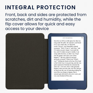 Husa kwmobile pentru Amazon Kindle (2022), Piele ecologica, Gri, 59990.01 - Img 3