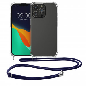 Husa Kwmobile pentru Apple iPhone 13 Pro, Silicon, Transparent/Albastru, 55963.04 - Img 2