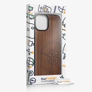 Husa Kwmobile pentru Apple iPhone 15, Maro, Lemn/Silicon, 62011.01 - Img 7