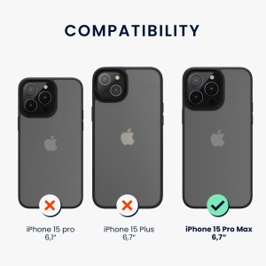 Husa Kwmobile pentru Apple iPhone 15 Pro Max, Negru/Transparent, Policarbonat, 61964.01 - Img 6