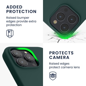 Husa Kwmobile pentru Apple iPhone 15 Pro, Verde inchis, Silicon, KWM000020CC021C - Img 3