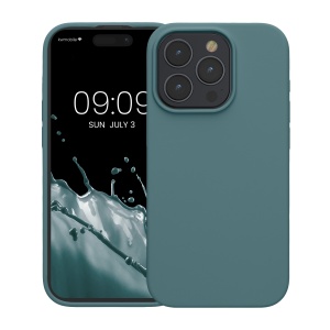 Husa Kwmobile pentru Apple iPhone 15 Pro, Verde inchis, Silicon, KWM000020CC023C - Img 2