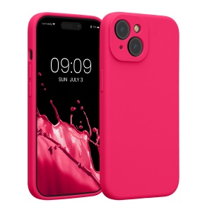 Husa Kwmobile pentru Apple iPhone 15, Roz, Silicon, KWM000022OL001C - Img 1