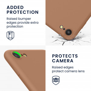 Husa kwmobile pentru Apple iPhone SE 3/iPhone 8/iPhone 7, Silicon, Maro, 49979.246 - Img 4