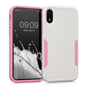 Husa Kwmobile pentru Apple iPhone XR, Silicon, Alb/Roz, 59195.02 - Img 1