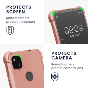 Husa Kwmobile pentru Google Pixel 4a, Roz, Silicon, KWM000020JS001C - Img 3