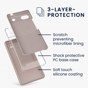 Husa Kwmobile pentru Google Pixel 6a, Silicon, Crem, 57815.10 - Img 3