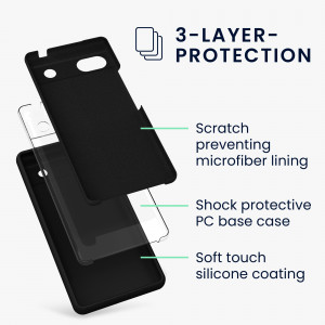 Husa Kwmobile pentru Google Pixel 6a, Silicon, Negru, 57815.01 - Img 3
