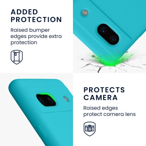 Husa Kwmobile pentru Google Pixel 7a, Albastru deschis, Silicon, KWM000019YE025C - Img 3