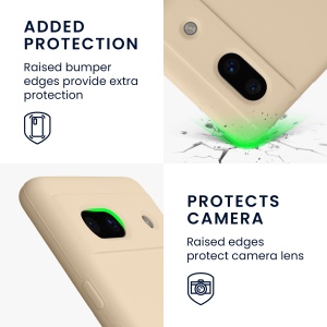 Husa Kwmobile pentru Google Pixel 7a, Crem, Silicon, KWM000019YE013C - Img 3