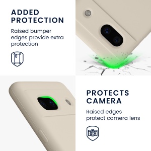 Husa Kwmobile pentru Google Pixel 7a, Crem, Silicon, KWM000019YE045C - Img 4