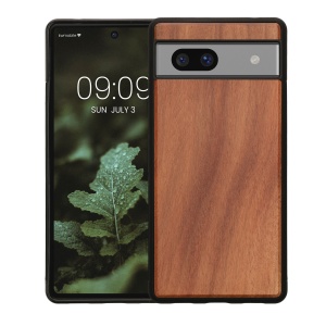 Husa Kwmobile pentru Google Pixel 7a, Maro, Lemn/Silicon, KWM000019YJ004C - Img 2