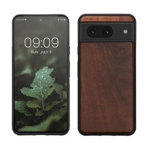 Husa Kwmobile pentru Google Pixel 8, Maro, Lemn/Silicon, KWM0000208X004C - Img 1