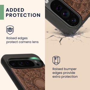 Husa Kwmobile pentru Google Pixel 9 Pro XL, Maro, Lemn/Silicon, KWM000020QT003C - Img 4