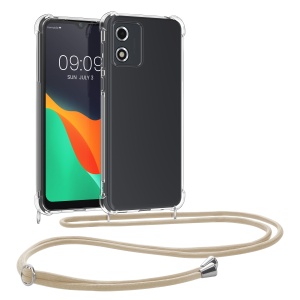 Husa Kwmobile pentru Motorola Moto E13, Transparent/Auriu, Silicon, KWM000019ZE002C - Img 1
