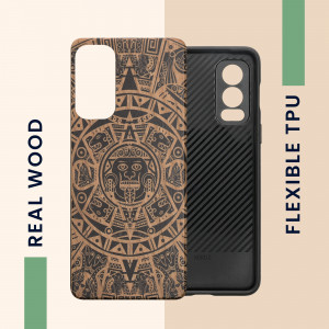 Husa Kwmobile pentru OnePlus Nord 2 5G, Lemn, Maro/Negru, 56448.08 - Img 5