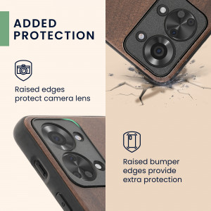 Husa Kwmobile pentru OnePlus Nord 2T, Lemn, Maro, 58767.01 - Img 4