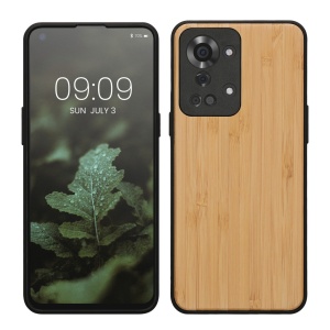 Husa Kwmobile pentru OnePlus Nord 2T, Maro deschis, Lemn/Silicon, 58766.24 - Img 1