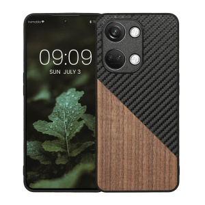 Husa Kwmobile pentru OnePlus Nord 3 5G, Maro/Negru, Lemn/Silicon, 61769.01 - Img 2